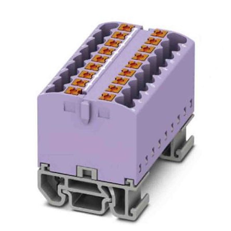 Phoenix Contact Distribution Block, 18 Way, 690V, 24A, Violet