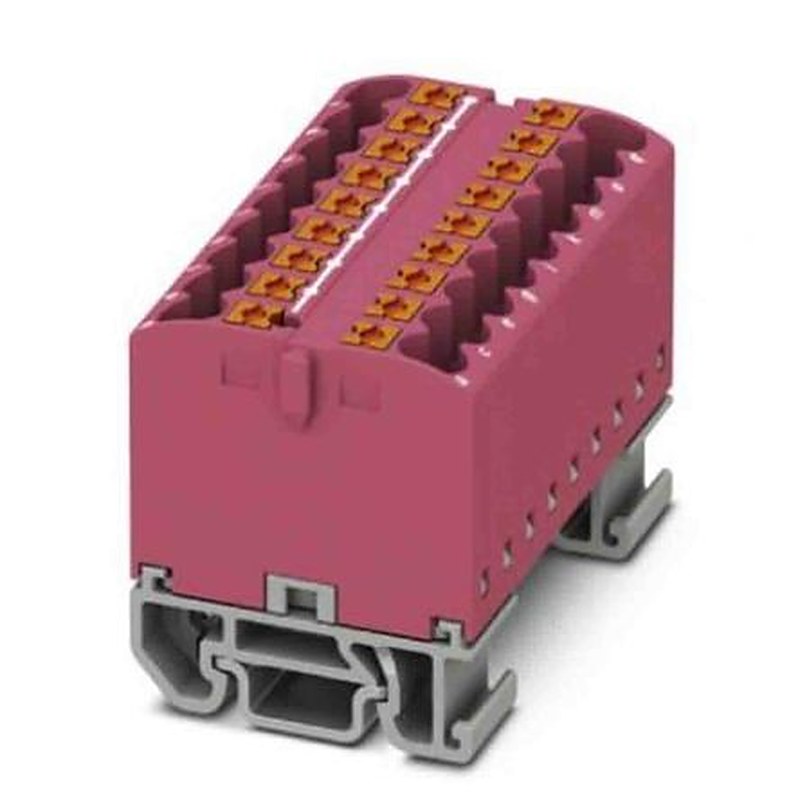 Phoenix Contact Distribution Block, 18 Way, 690V, 24A, Pink