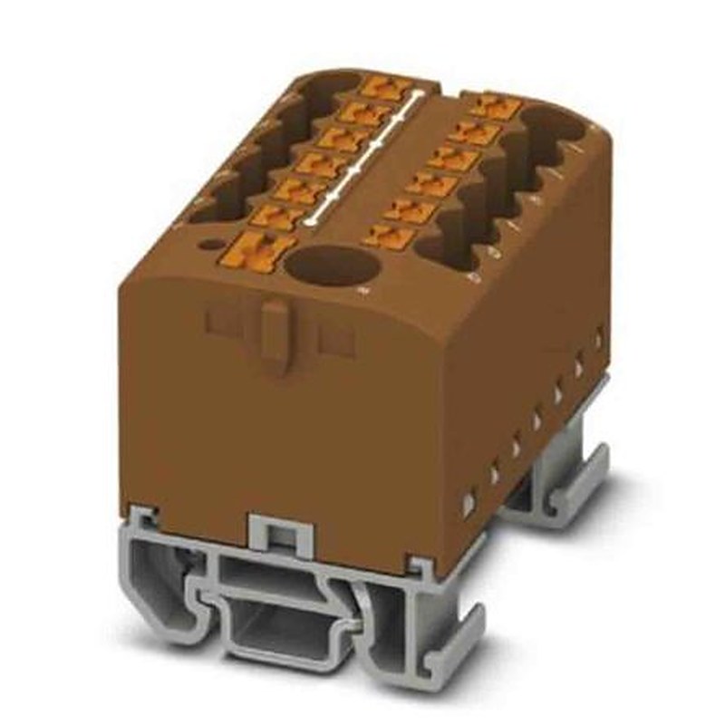 Phoenix Contact Distribution Block, 13 Way, 690V, 24A, Brown