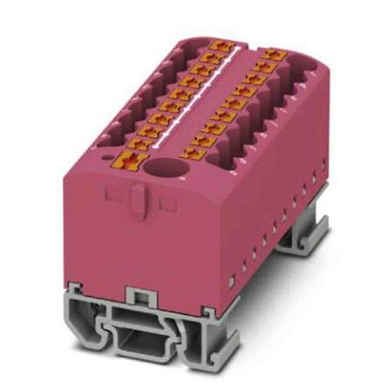 Phoenix Contact Distribution Block, 19 Way, 690V, 24A, Pink