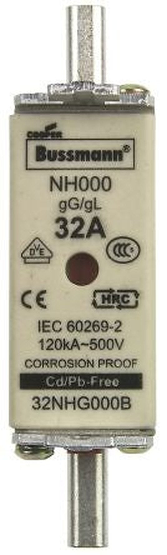 Eaton 32A Centred Tag Fuse NH000 500V ac