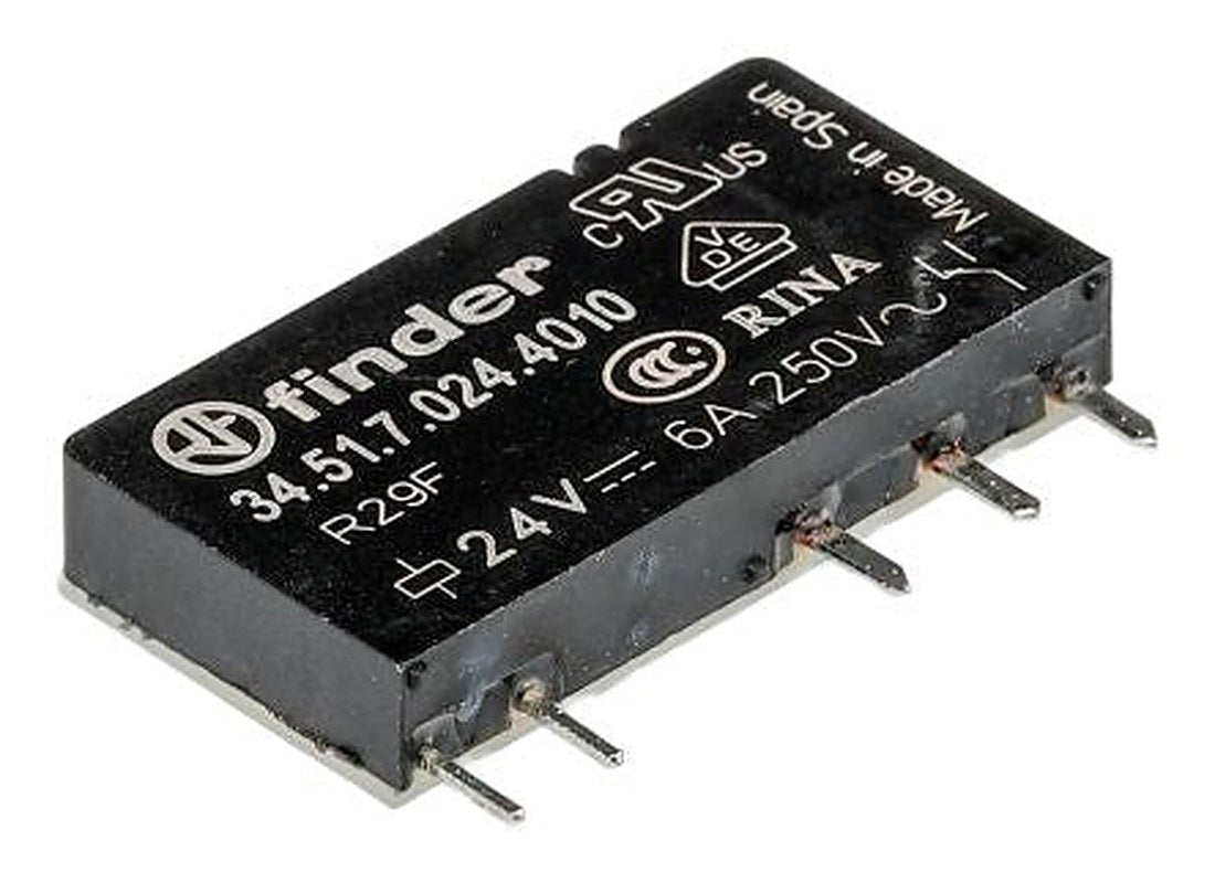 Finder DIN Rail Non-Latching Relay, 24V dc Coil, 6A Switching Current, SPDT