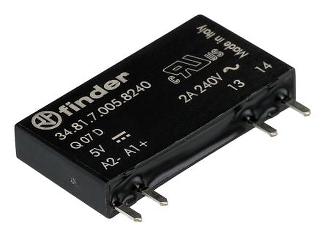 Finder 34 Series Solid State Relay, 2 A Load, PCB Mount, 240 V ac Load, 10V dc Control