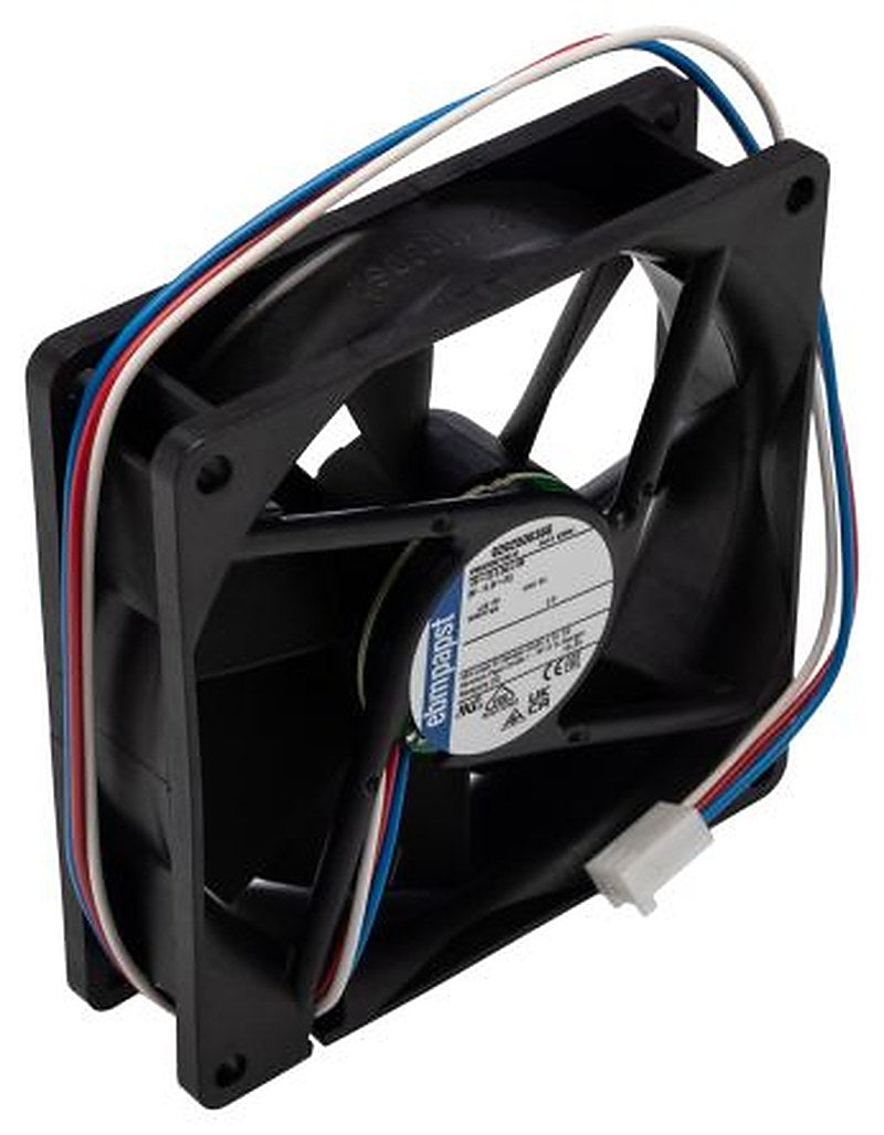ebm-papst 3400 N Series Axial Fan, 12V dc, 102 m³/h, 2.9 W, 241 mA Max, IP20 92 mm 92mm 25 mm