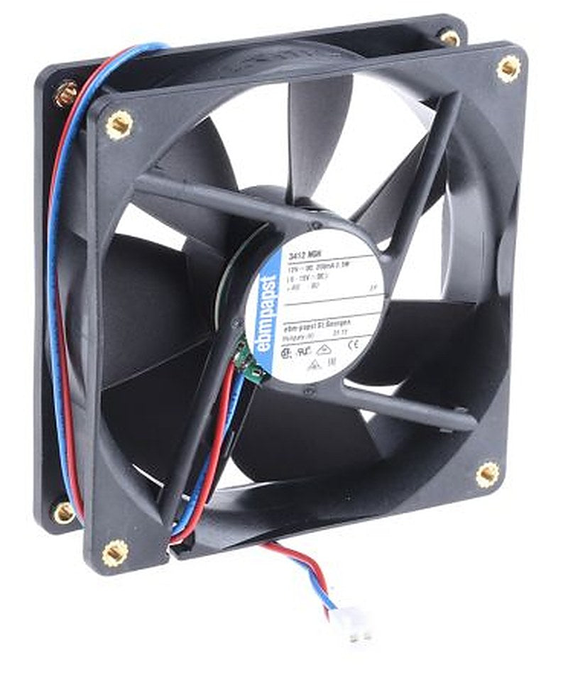 ebm-papst 3400 N Series Axial Fan, 12V dc, 94 m³/h, 2.5 W, IP20 92 mm 92mm 25 mm