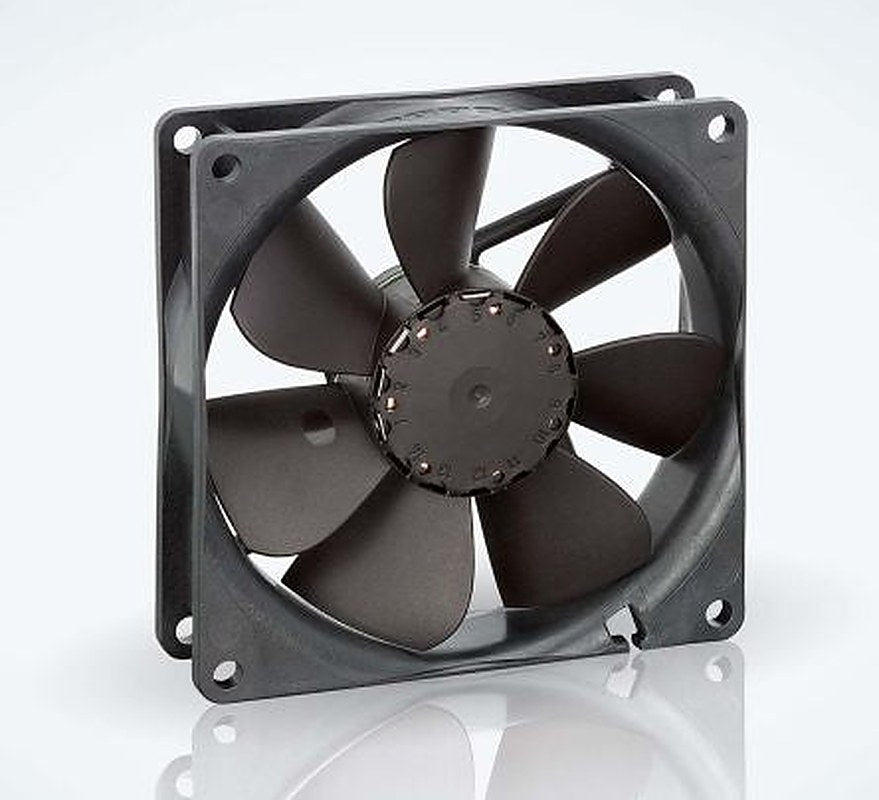 ebm-papst 3400 N Series Axial Fan, 12V dc, 102 m³/h, 2.9 W, 242 mA Max, IP20 92 mm 92mm 25.4 mm