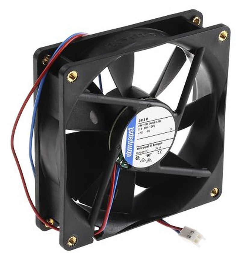 ebm-papst 3400 N Series Axial Fan, 24V dc, 84 m³/h, 2.3 W, IP20 92 mm 25mm 25 mm