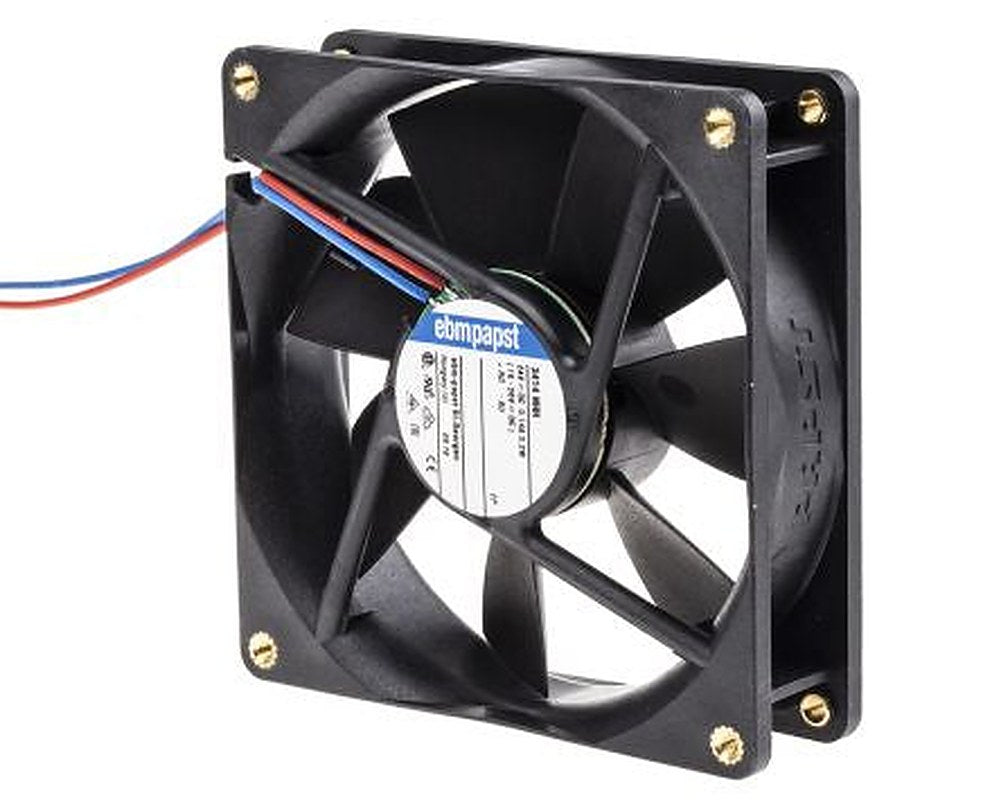 ebm-papst 3400 N Series Axial Fan, 24V dc, 102 m³/h, 3.2 W, IP20 92 mm 25mm 25 mm
