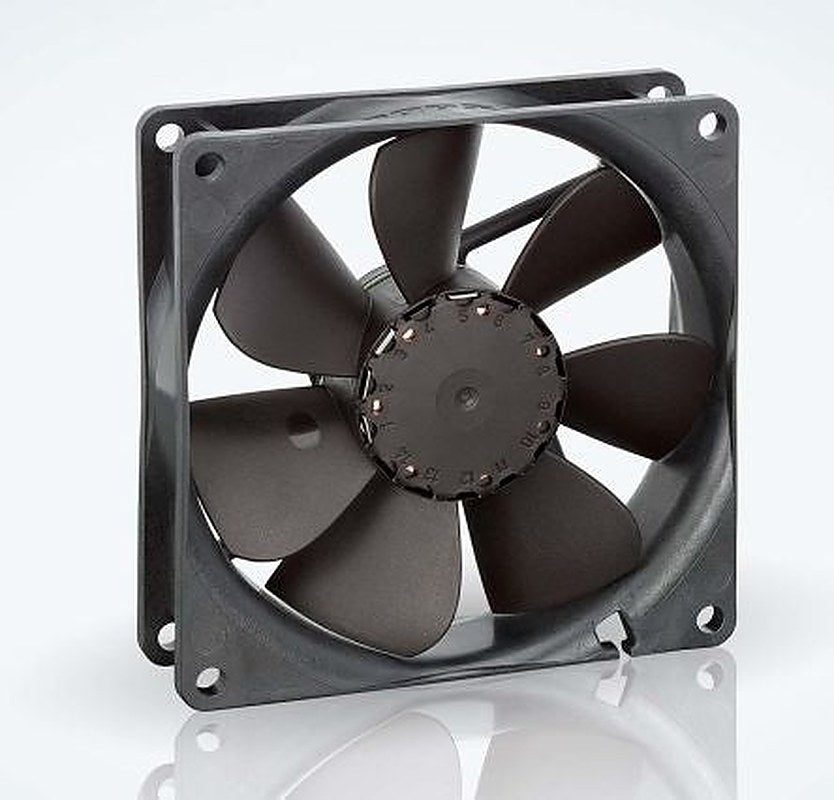 ebm-papst 3400 N Series Axial Fan, 24V dc, 102 m³/h, 3.2 W, 113 mA Max, IP20 92 mm 92mm 25.4 mm