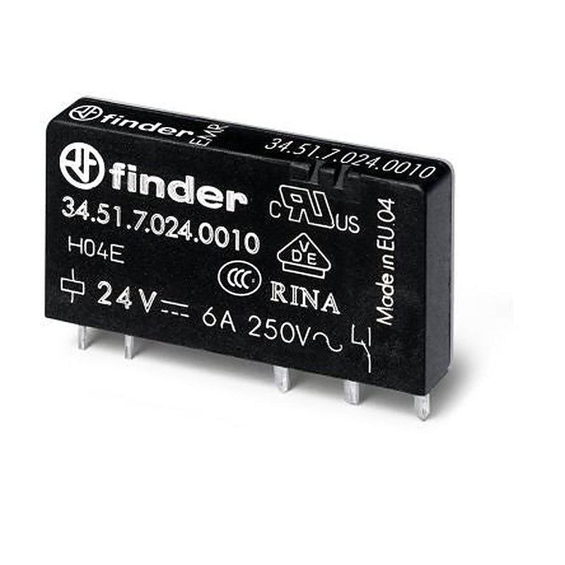 Finder PCB Relay, 5V dc Coil, 6A Switching Current, SPDT