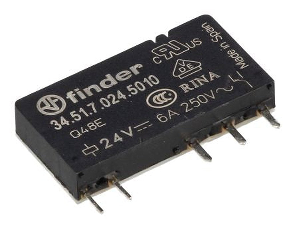 Finder 34 Series Industrial Relay, 6 A Load, DIN Rail Mount