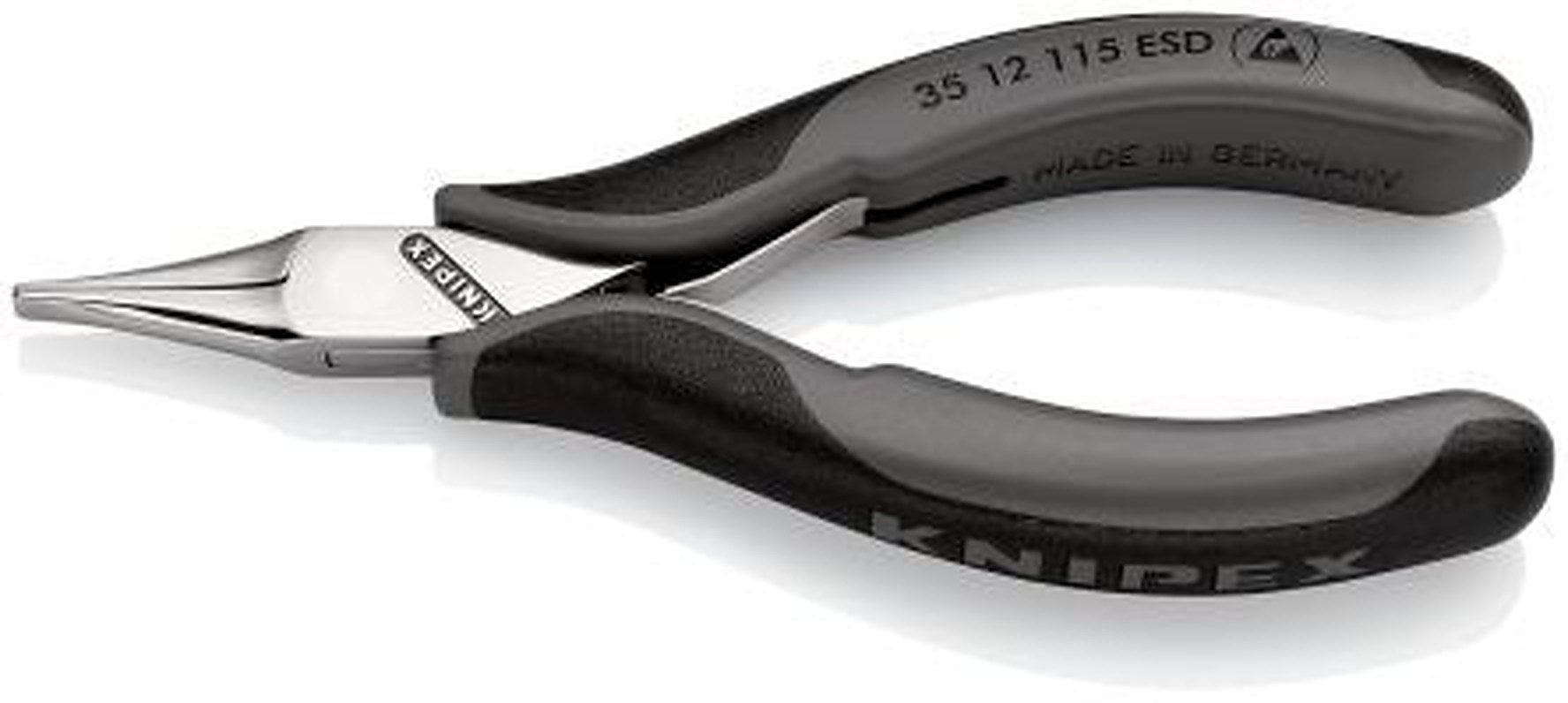Knipex 35 12 1-Piece Flat Nose Plier, 115mm Overall, 22.5mm Jaw ESD Safe