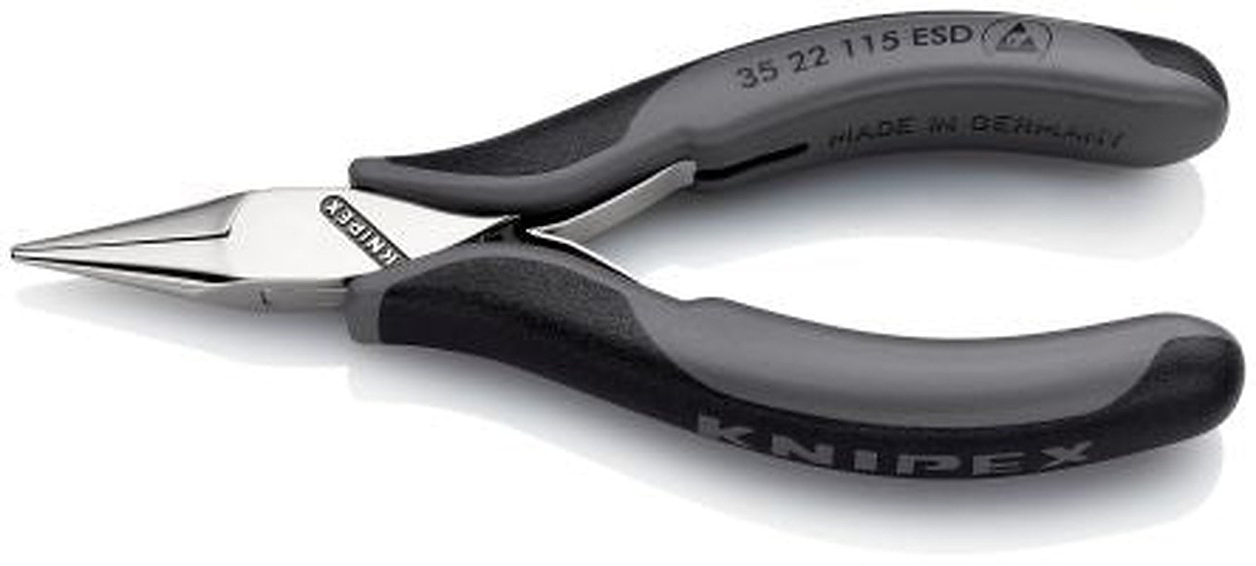 Knipex 35 22 1-Piece Long Nose Plier Round, 115mm Overall, 22.5mm Jaw ESD Safe