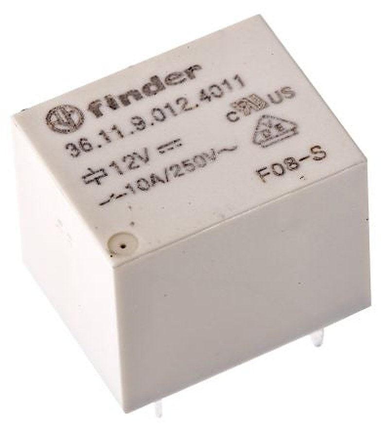 Finder PCB Power Relay, 12V dc Coil, 10A Switching Current, SPDT