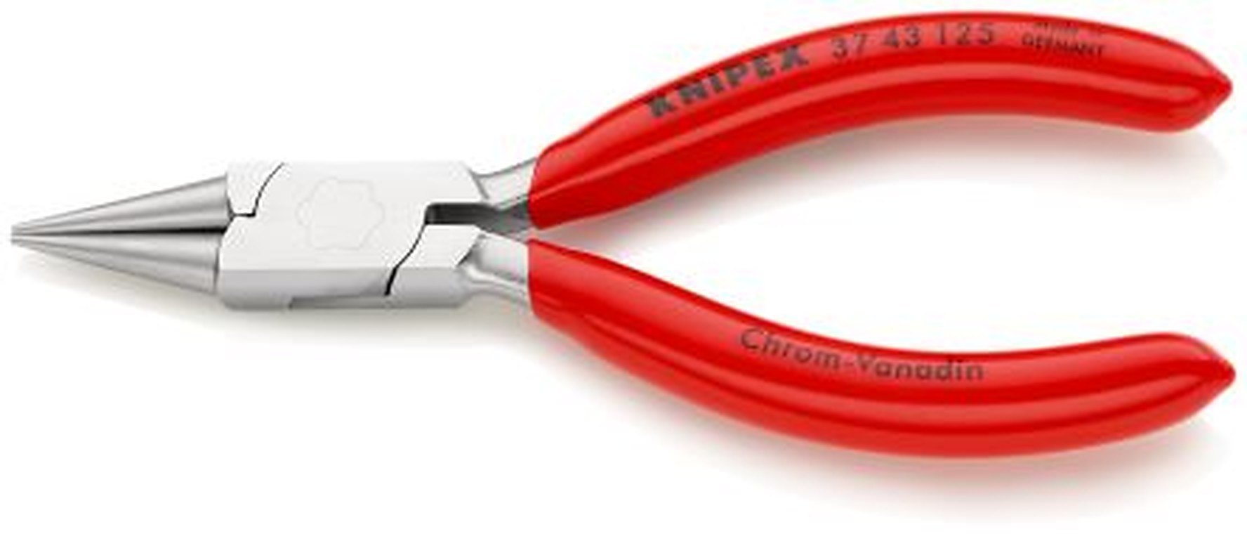 Knipex 37 43 125 1-Piece Flat Nose Plier Round, 125 mm Overall, 27mm Jaw
