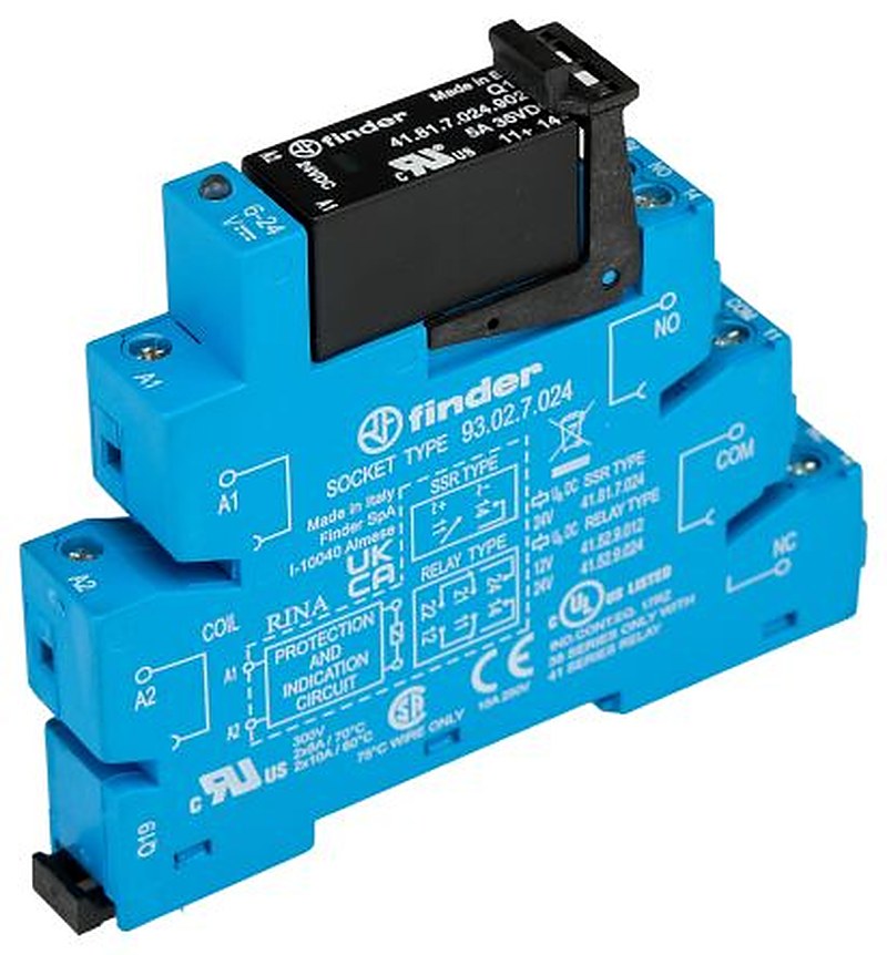 Finder 38 Series Interface Relay, DIN Rail, 24V dc Coil, SPST, 16.5mA