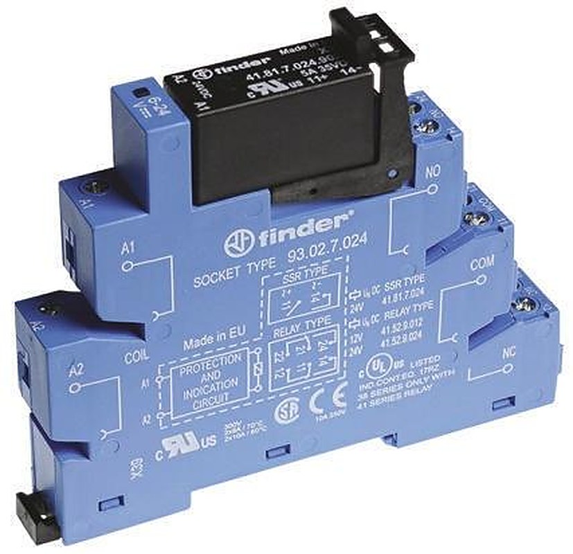 Finder 38 Series Interface Relay, DIN Rail, 24V dc Coil, SPST, 16.5mA