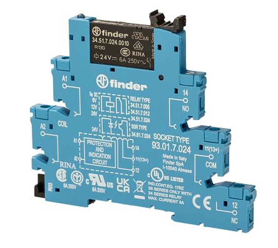 Finder 38 Series Electromechanical Interface Relay, DIN Rail, 24V dc Coil, SPDT, 10.4mA