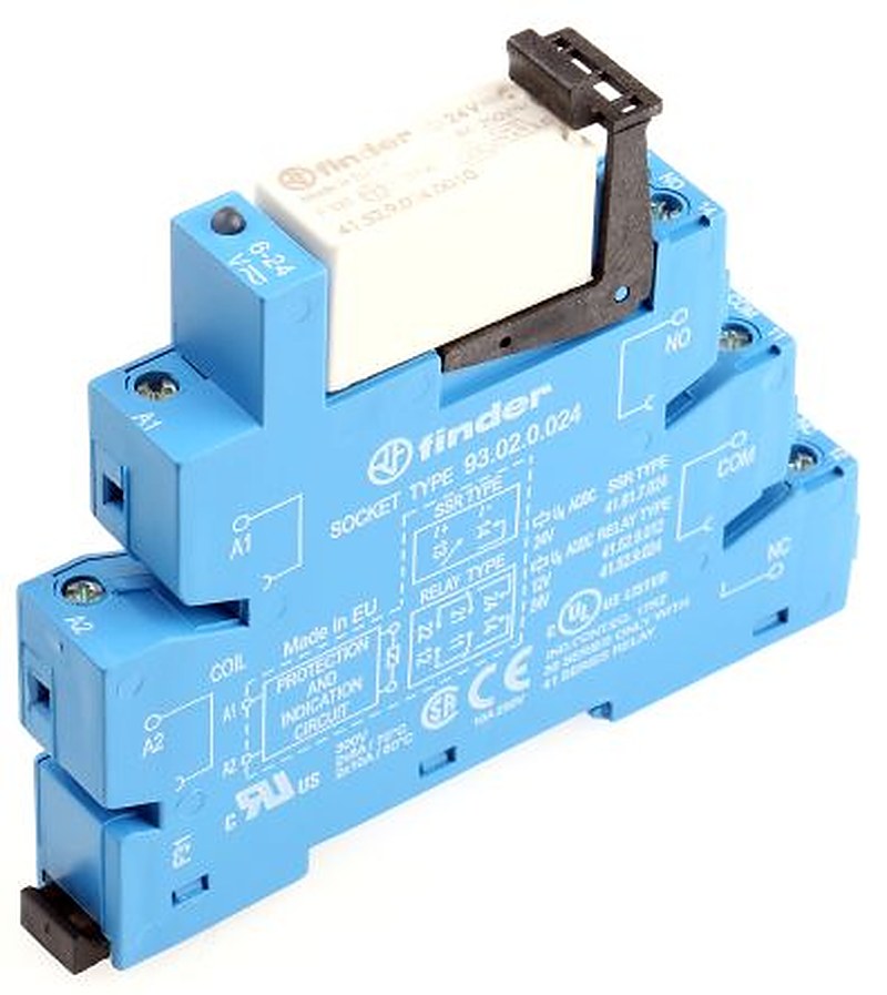 Finder 38 Series Interface Relay, DIN Rail, 24V ac/dc Coil, DPDT, 20mA