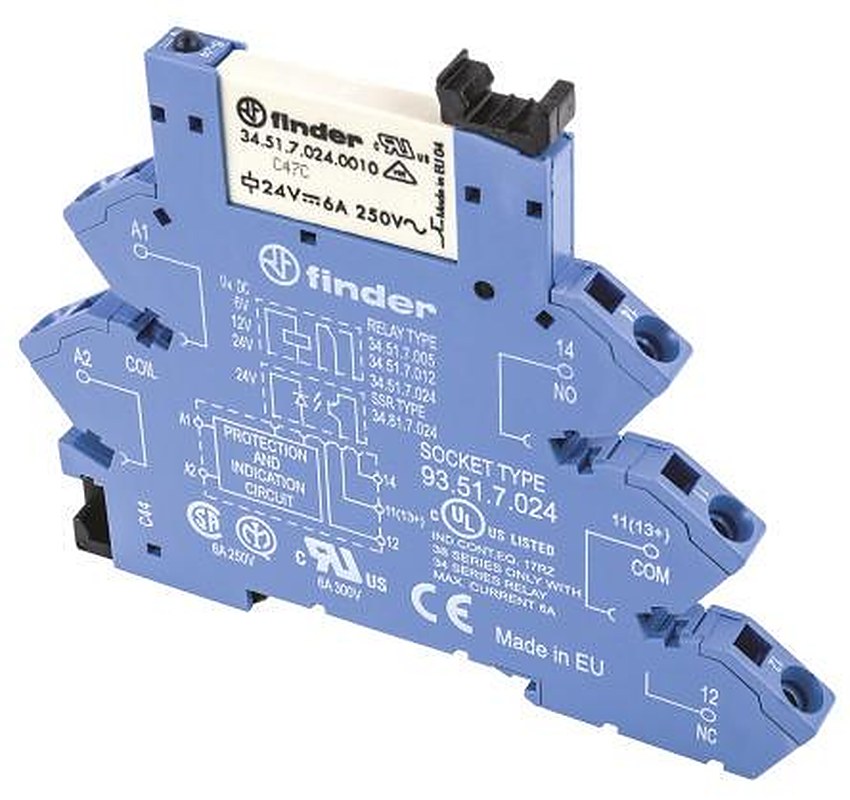 Finder 38 Series Interface Relay, DIN Rail, 230V ac/dc Coil, SPST