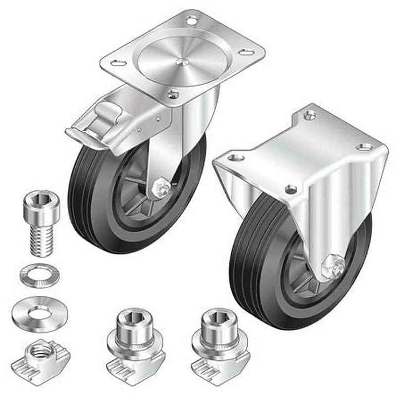 Bosch Rexroth M8 Thread Rubber Trestle Wheel