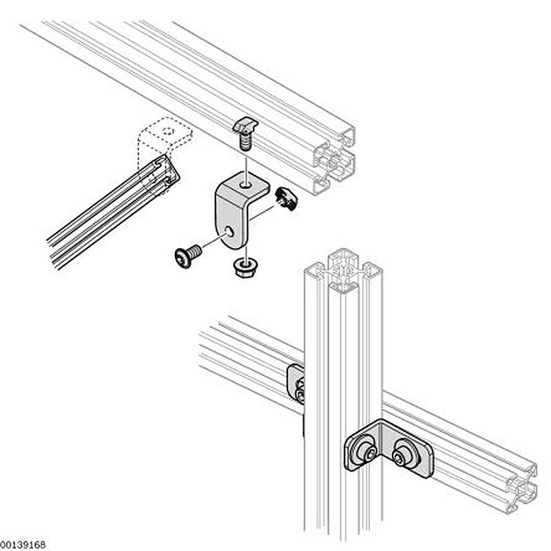 Bosch Rexroth M8 Angle Bracket, Connecting Component, Strut Profile 10 mm