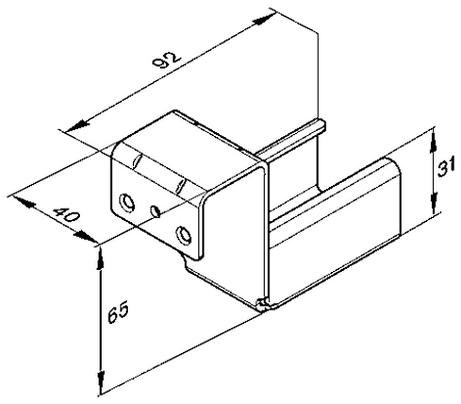 Bosch Rexroth Rail Holder with Stop, 92 mm Length x 40mm Width x 65 mm Height