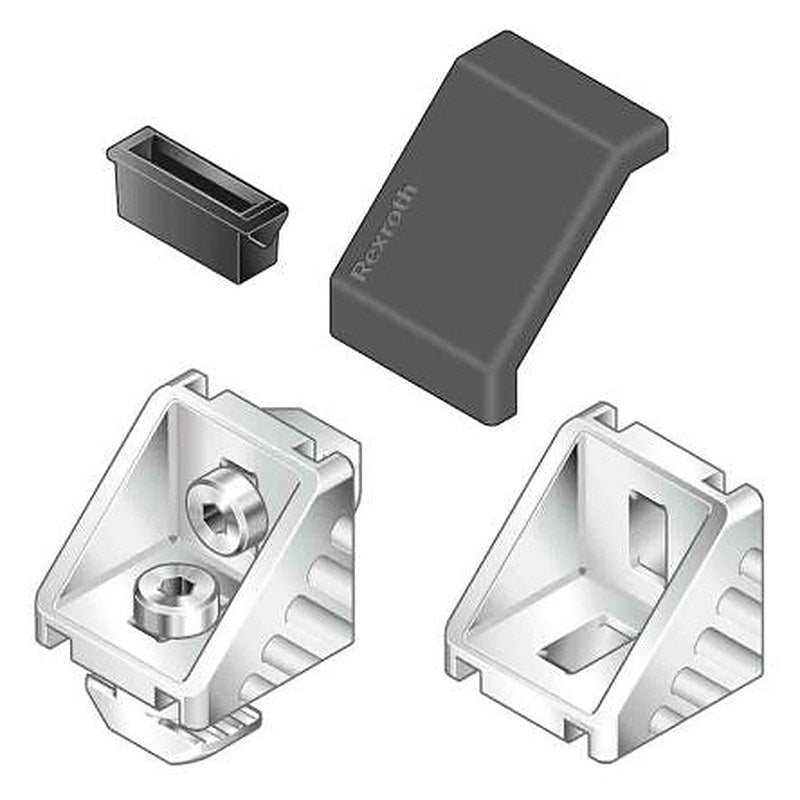Bosch Rexroth M4 Angular Cover Cap, Connecting Component, Groove Size 22-18 AWG