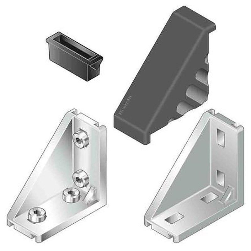 Bosch Rexroth M4 Angular Cover Cap, Connecting Component, Strut Profile 30 mm, Groove Size 22-18 AWG