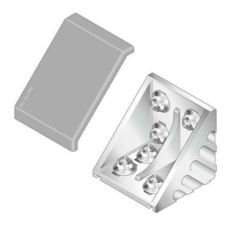 Bosch Rexroth Angular Cover Cap, Connecting Component, Strut Profile 80 mm, Groove Size 10 mm