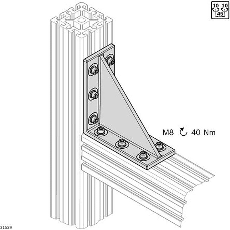 Bosch Rexroth 8 mm Corner Connector, Connecting Component