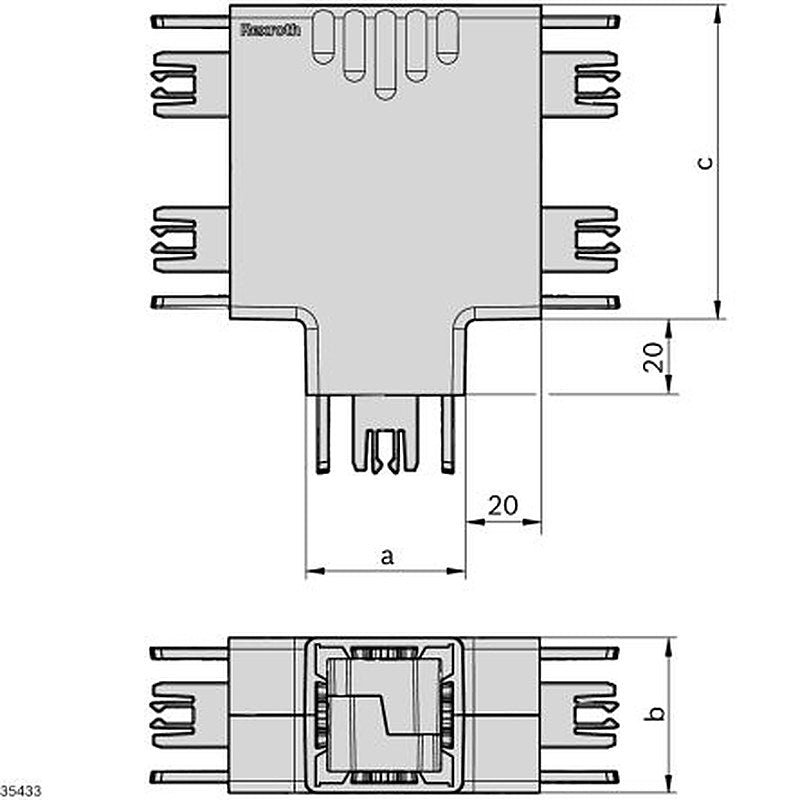 Bosch Rexroth Structural System Cable ManagementSlot 40 x 40 mm, Polypropylene, 40 mm L