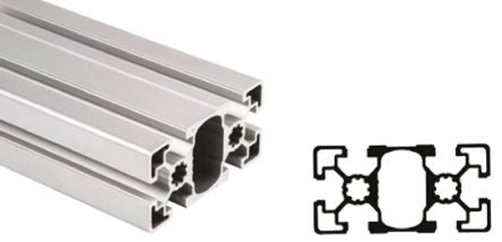 Bosch Rexroth Silver Aluminium Strut Profile 45 x 90 mm 10 mm Groove, 2000 mm Length, Series MGE 13.2