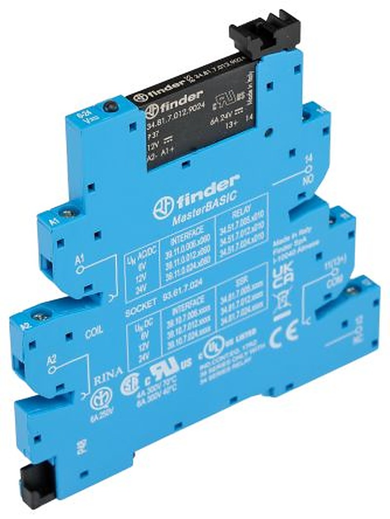 Finder 39 Solid State Interface Relay, Control:13.2V dc DIN Rail Screw