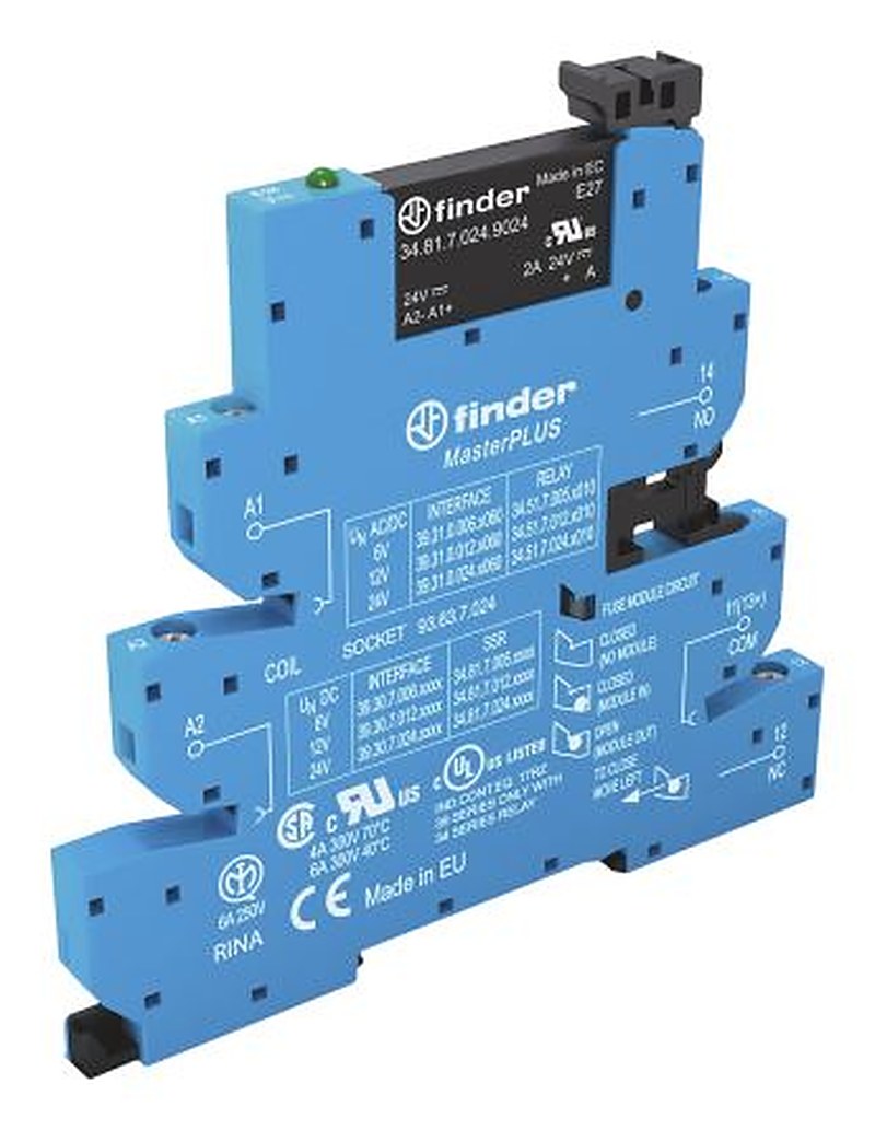 Finder 39 Series Interface Relay, DIN Rail, 240V ac/dc Coil, SPST