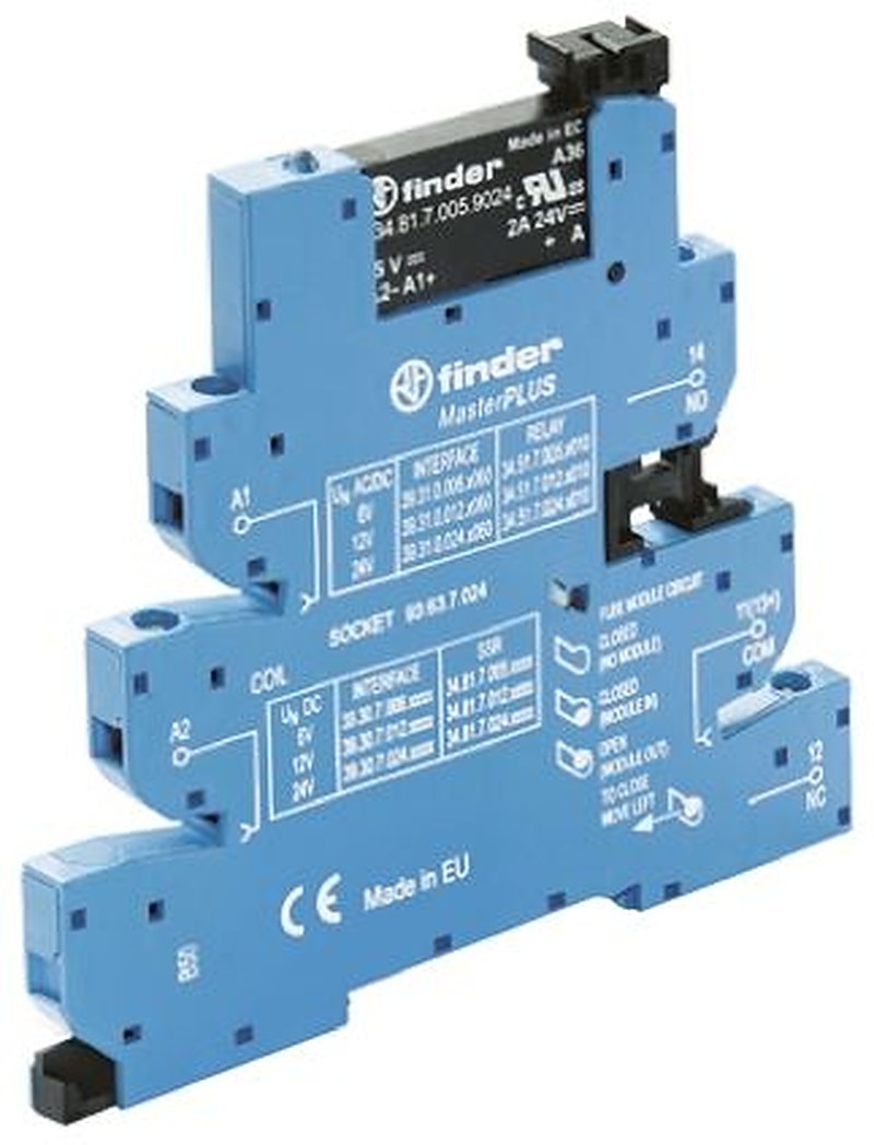 Finder Solid State Interface Relay 400V ac DIN Rail Screw