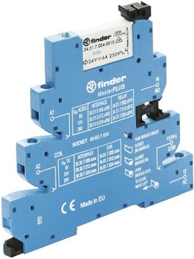 Finder 39 Series Interface Relay, DIN Rail, 12V ac/dc Coil, SPDT, 15mA