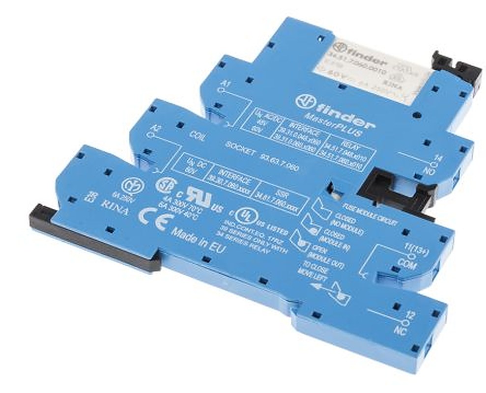 Finder 39 Series Interface Relay, DIN Rail, 60V ac/dc Coil, SPDT