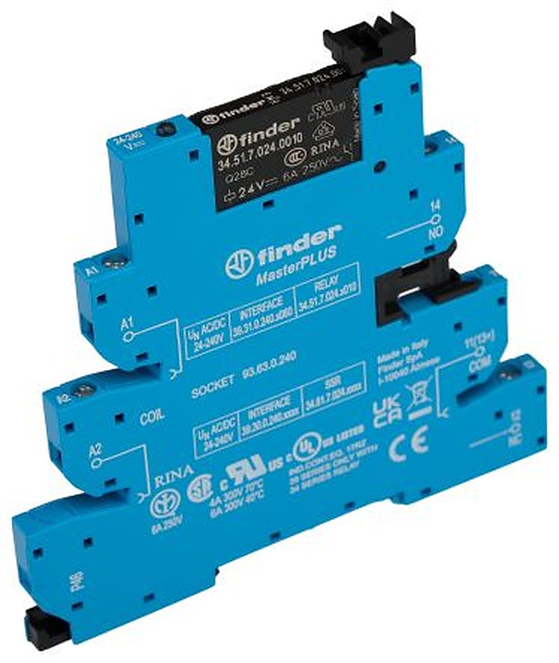 Finder 39 Series Interface Relay, DIN Rail, 240V ac/dc Coil, SPDT