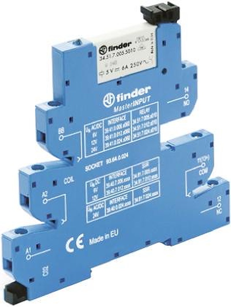 Finder 39 Series Interface Relay, DIN Rail, 12V ac/dc Coil, SPDT, 15mA
