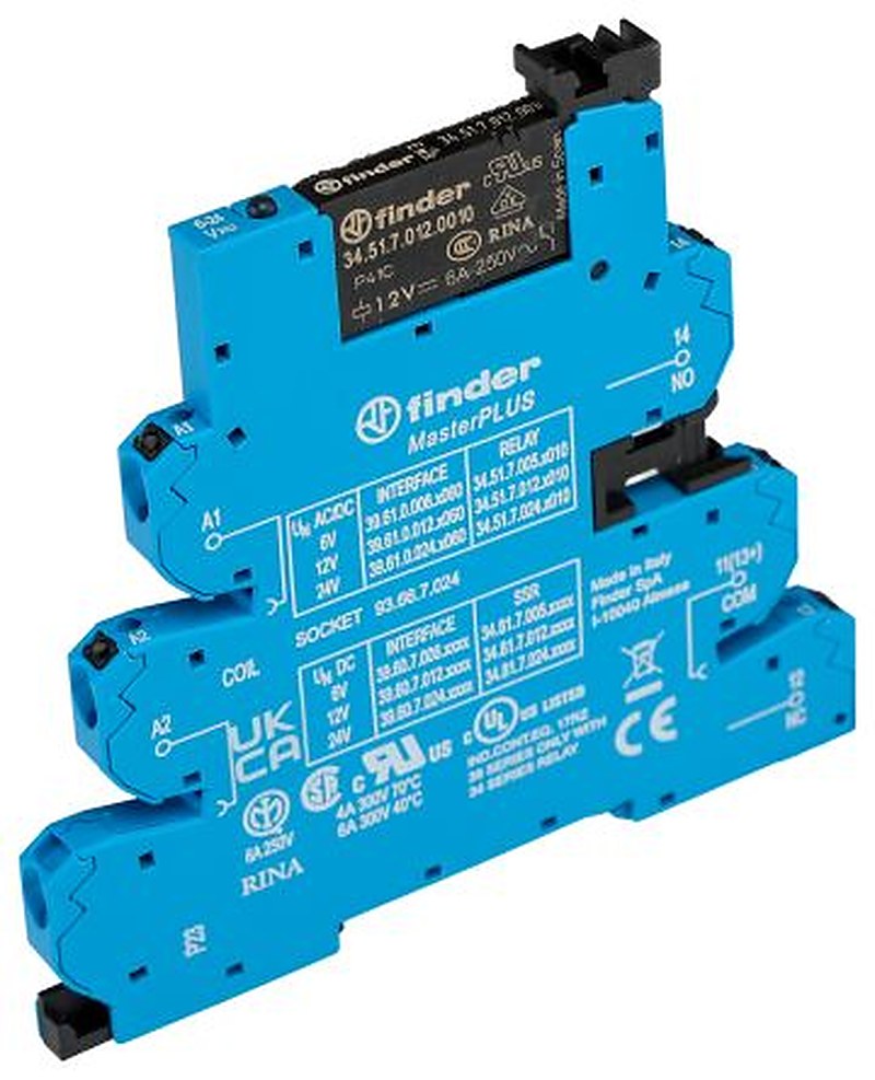 Finder 39 Series Interface Relay, DIN Rail, 12V ac/dc Coil, SPDT, 15mA