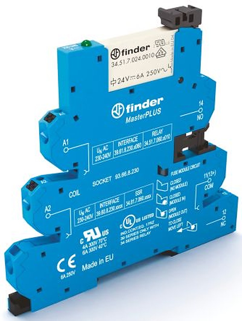 Finder 39 Series Interface Relay, DIN Rail, 60V ac/dc Coil, SPDT, 5.7mA
