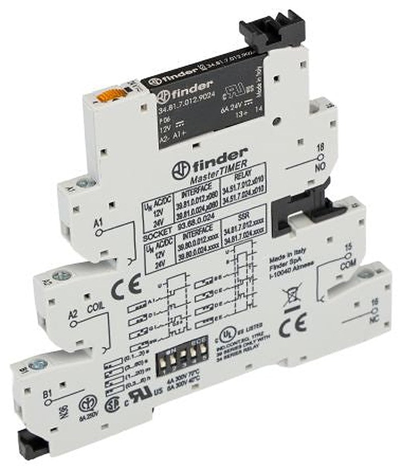 Finder Solid State Interface Relay, Control:13.2V ac/dc DIN Rail Screw