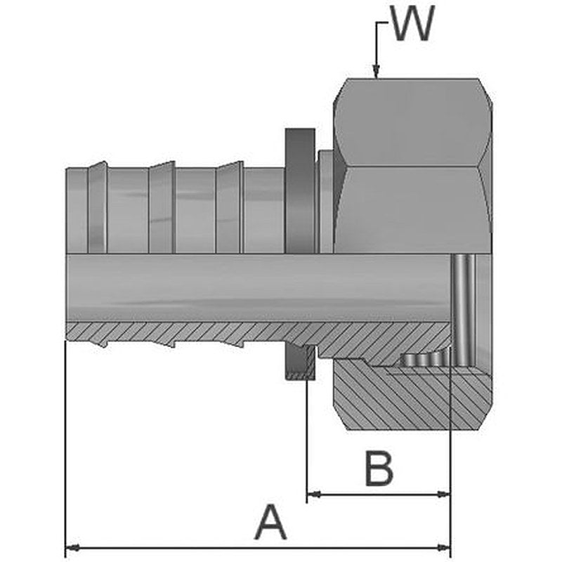 Parker 3C382-18-10 Hydraulic Fitting Female Metric, Steel, 0.63 in Hose ID