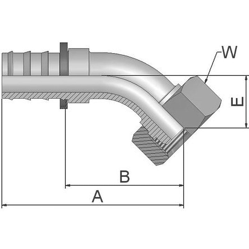 Parker 3C482-28-16 Hydraulic Fitting Female Metric, Steel, 1 in Hose ID