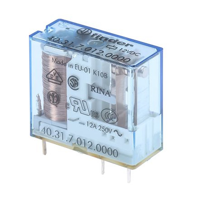Finder PCB Power Relay, 12V dc Coil, 10A Switching Current, SPDT