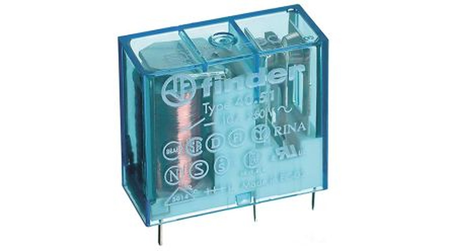Finder PCB Power Relay, 230V Coil, 12A Switching Current, SPDT