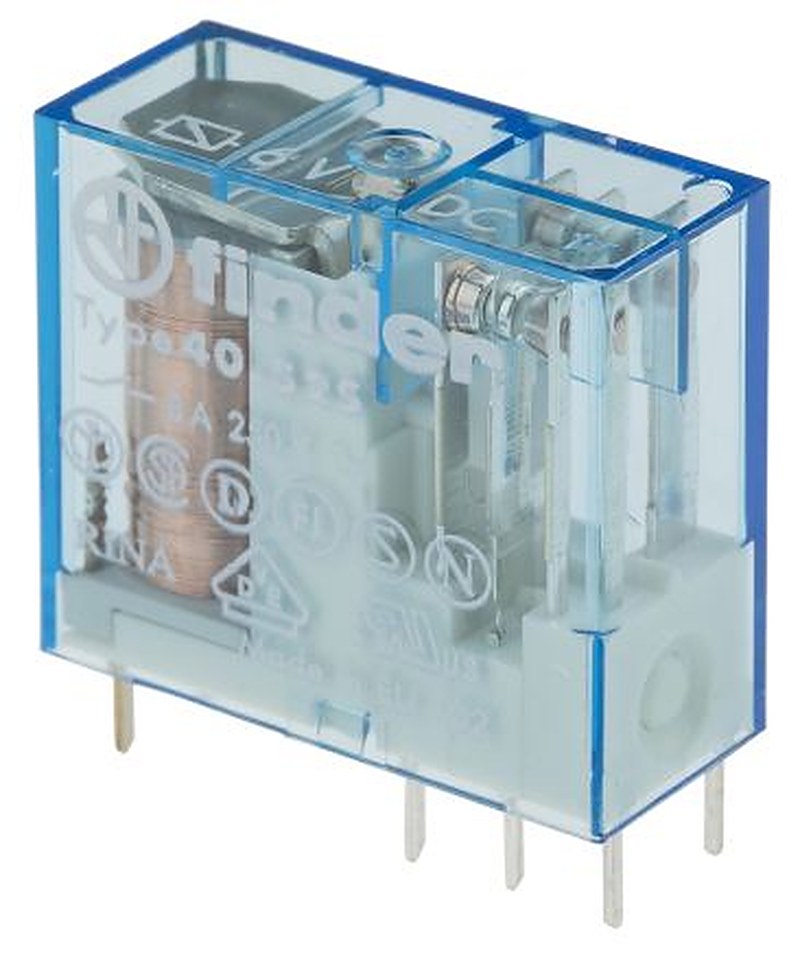 Finder PCB Power Relay, 6V dc Coil, 8A Switching Current, DPDT