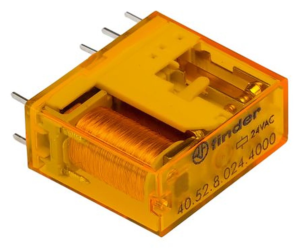 Finder PCB Relay, 24V ac Coil, 8A Switching Current, 2 CO