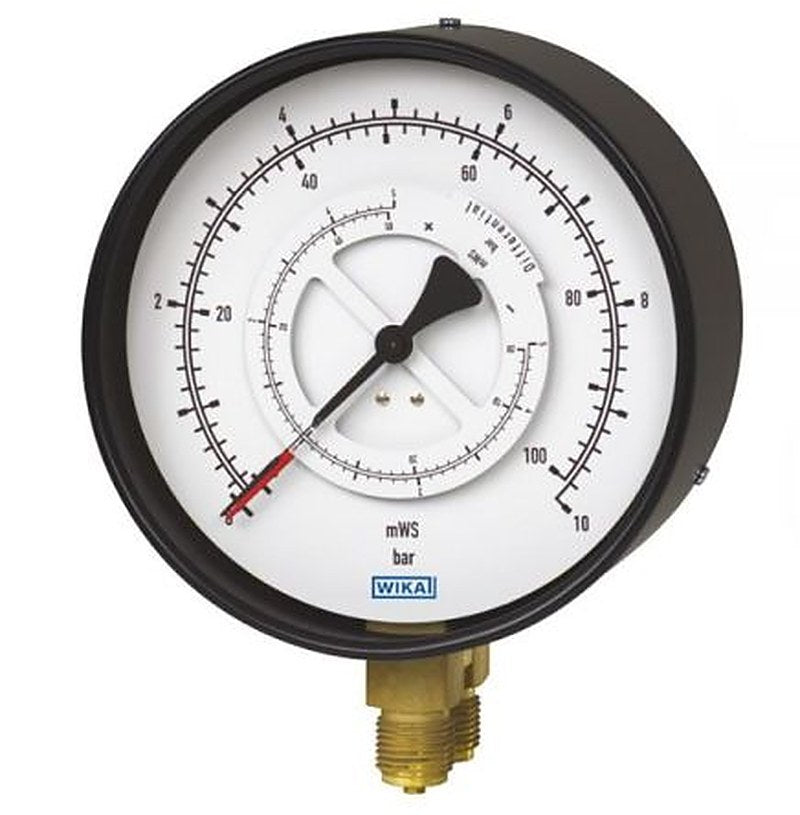 WIKA G 1/2 Parallel Entry Differential Pressure Gauge, 100 mm, 60 bar